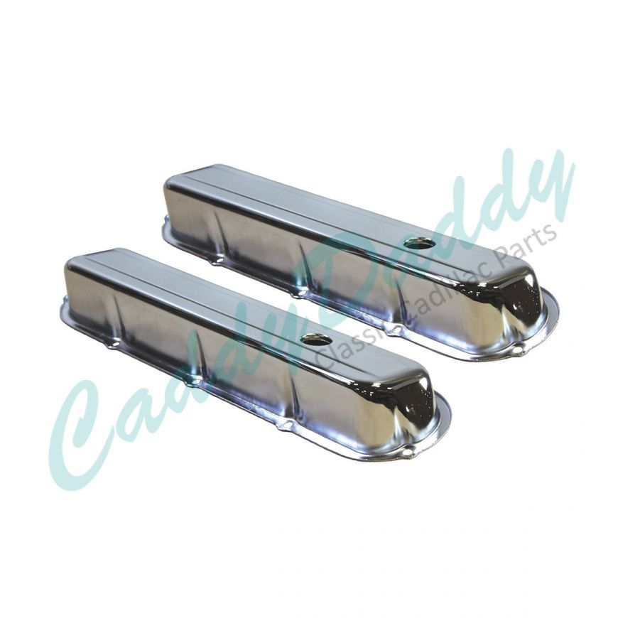 1968 1969 1970 1971 1972 1973 1974 1975 1976 1977 1978 1979 1980 1981 1982 1983 1984 Cadillac Chrome Steel Valve Covers 1 Pair (472, 500, 425, 368 Engines) REPRODUCTION Free Shipping In The USA