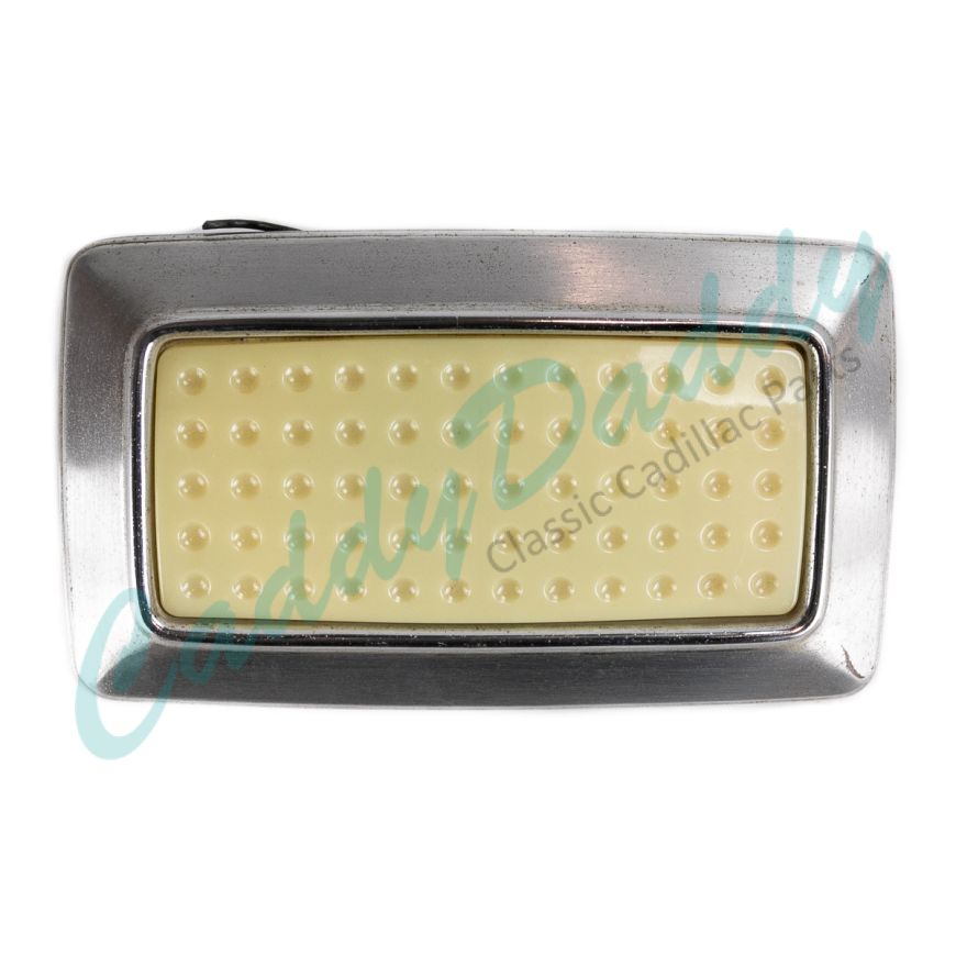 1953 1954 1955 1956 1957 1958 1959 1960 1961 1962 1963 1964 1965 Cadillac (See Details) Interior Rear Dimpled Rectangular Dome Lens With Housing USED REPRODUCTION Free Shipping In The USA
