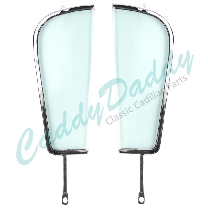 1959 1960 Cadillac 2-Door Models and 4-Door 4-Window Hardtop Front Door Vent Glass With Frame Assemblies 1 Pair REPRODUCTION Free Shipping In The USA 
