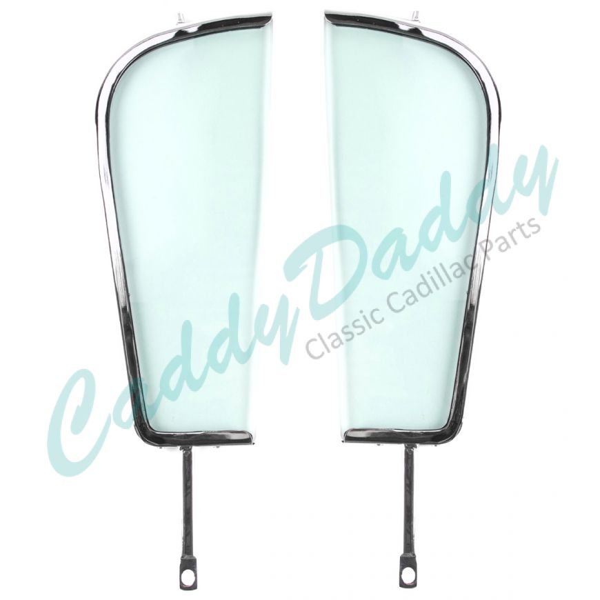 1959 1960 Cadillac 2-Door Models and 4-Door 4-Window Hardtop Front Door Vent Glass With Frame Assemblies 1 Pair REPRODUCTION Free Shipping In The USA 
