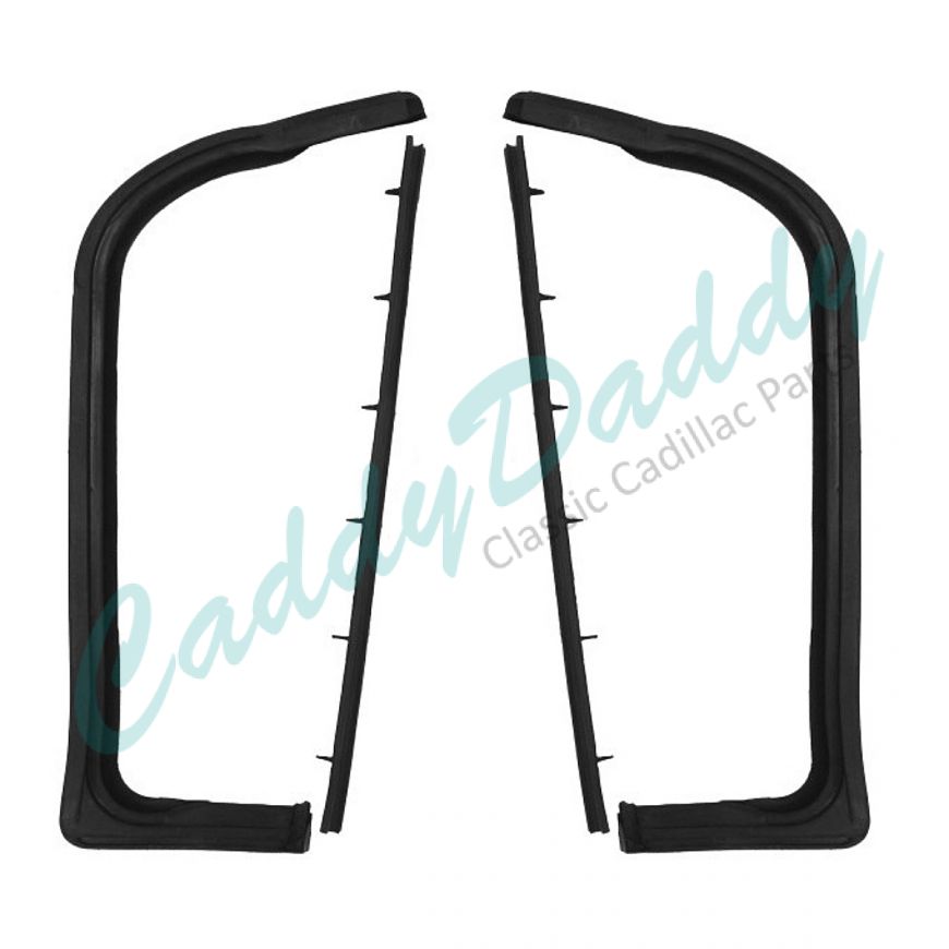 1959 1960 Cadillac 4-Door 4-Window Front Door Vent Window Rubber Weatherstrip Kit (4 Pieces) REPRODUCTION Free Shipping In The USA