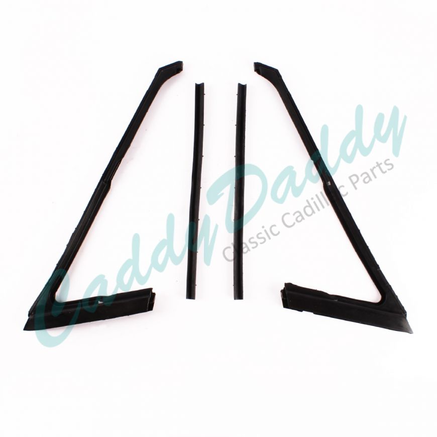 1965 1966 1967 1968 Cadillac 4-Door Hardtop Front Vent Window and Division Channel Rubber Weatherstrip Set (4 Pieces) REPRODUCTION Free Shipping In The USA