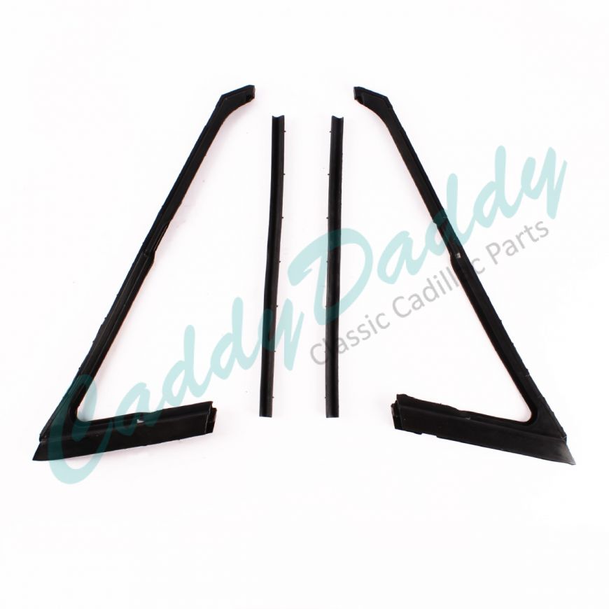 1965 1966 1967 1968 Cadillac 2-Door Front Vent Window and Division Channel Rubber Weatherstrip Set (4 Pieces) REPRODUCTION Free Shipping In The USA