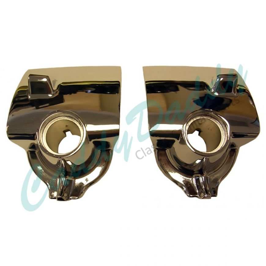 1954 Cadillac Windshield Wiper Chrome Escutcheons 1 Pair REPRODUCTION Free Shipping In The USA 