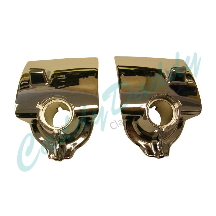 1955 1956 Cadillac Windshield Wiper Chrome Escutcheons 1 Pair REPRODUCTION Free Shipping In The USA