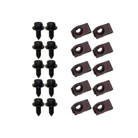 Universal Cadillac Indented Hex Head Sems Screw and Extruded U-Nut Set (20 Pieces) REPRODUCTION