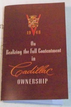 1948 Cadillac Owners Manual  REPRODUCTION Free Shipping In The USA