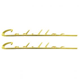1954 1955 Cadillac Eldorado Convertible Front Fender Scripts 1 Pair REPRODUCTION Free Shipping In The USA