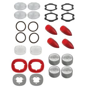 1959 Cadillac Exterior Lens Set With Gaskets (26 Pieces) REPRODUCTION Free Shipping In The USA