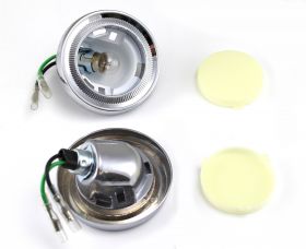 1959 1960 Cadillac (See Details) Interior Round Door Courtesy Light Lens and Housing Assembly 1 Pair REPRODUCTION Free Shipping In The USA
