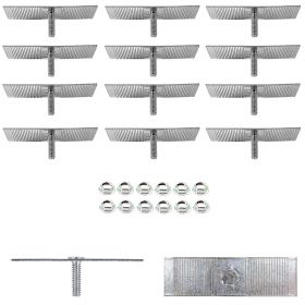 Cadillac Molding Fasteners With Break-Off Tee (Plate Length 2.5 Inches Plate Width 0.75 Inch) and Nuts Set (24 Pieces) REPRODUCTION