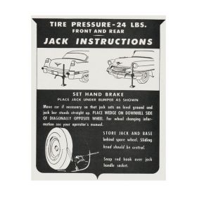 1956 Cadillac Jacking Instructions Decal REPRODUCTION