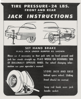 1957 Cadillac (EXCEPT Eldorado Biarritz) Jacking Instructions Decal REPRODUCTION
