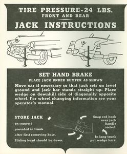 1953 Cadillac Jacking Instructions Decal REPRODUCTION