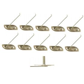 Cadillac Molding Clips Set (3/4 Inch Bolt 1-11/32 Inch Long Plate) (10 Pieces) REPRODUCTION