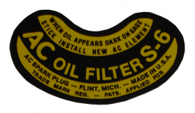 1948 1949 Cadillac Oil Filter Decal REPRODUCTION