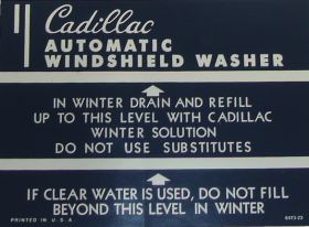 1948 1949 1950 1951 1952 Cadillac Washer Jar Decal REPRODUCTION