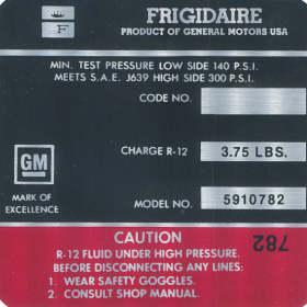 1971 Cadillac  Air Compressor Decal  REPRODUCTION