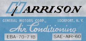 1971 Cadillac Harrison Air Conditioning Evaporator Box Decal  REPRODUCTION