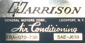 1973 Cadillac Harrison Air Conditioning Evaporator Box Decal  REPRODUCTION