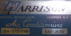 1974 Cadillac Harrison Air Conditioning Evaporator Box Decal  REPRODUCTION