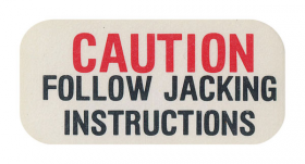 1962 1963 1964 Cadillac Jack Base "Caution" Decal REPRODUCTION