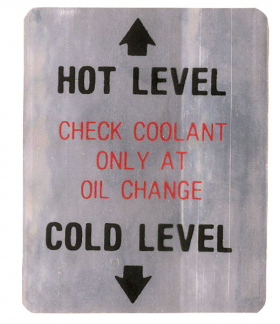 1968 Cadillac Coolant Level Decal REPRODUCTION