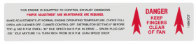 1969 Cadillac Emission Fan Warning Decal REPRODUCTION