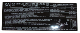 1972 Cadillac All Models (Except Eldorado) 472 C.I. Emission Decal REPRODUCTION