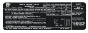 1974 Cadillac (Except Eldorado) Only 472 C.I. Emission Decal REPRODUCTION