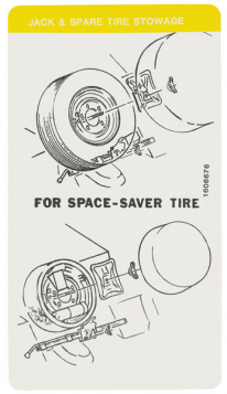 1975 Cadillac Tire and Jack Stowage Decal REPRODUCTION