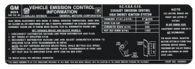 1976 Cadillac All (Except Seville) Only 472 C.I. Emission Decal REPRODUCTION