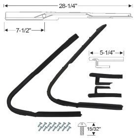 1950 1951 1952 1953 Cadillac 2-Door Front Vent Window Rubber Weatherstrip Kit (4 Pieces) REPRODUCTION Free Shipping In The USA