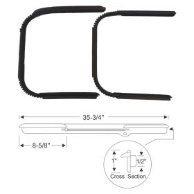 1935 1936 1937 Cadillac 2-Door (See Details) Front Vent Window Rubber Weatherstrips 1 Pair REPRODUCTION Free Shipping In The USA