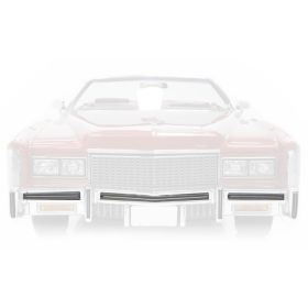 1975 1976 Cadillac Eldorado ABS Plastic Front Impact Bumper Strips Set 3 Pieces [Ready To Ship] REPRODUCTION Free Shipping In The USA