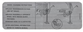 1968 Cadillac Eldorado Jacking Instructions Decal REPRODUCTION