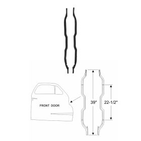 1942 1946 1947 Cadillac Series 62 (See Details) and Fleetwood Series 60 Special Front Door Hinge Pillar Rubber Weatherstrips 1 Pair REPRODUCTION Free Shipping In The USA