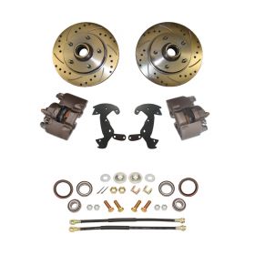 1956 Cadillac Drilled and Slotted Rotor Front Disc Brake Conversion Kit NEW