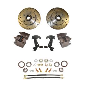 1938 1939 1940 1941 1942 1946 1947 1948 Cadillac Drilled and Slotted Rotor Big Brake Front Disc Brake Conversion Kit (For Rims 19 Inches & Up) NEW