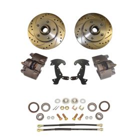 1959 1960 1961 1962 1963 1964 1965 1966 1967 1968 Cadillac Drilled and Slotted Rotor Big Brake Front Disc Brake Conversion Kit (For Rims 19 Inches & Up) NEW