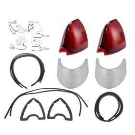 1951 1952 1953 Cadillac Tail Light And Back Up Lenses With Gaskets (14 Pieces) REPRODUCTION Free Shipping In The USA