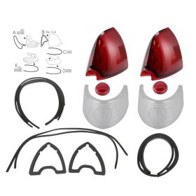 1951 1952 1953 Cadillac Tail Light, Back Up And Reflector Lenses With Gaskets (16 Pieces) REPRODUCTION Free Shipping In The USA
