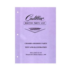 1952 1953 1954 1955 1956 1957 1958 Cadillac Master Parts Book REPRODUCTION  Free Shipping In The USA