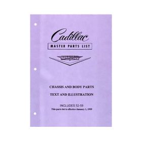 1952 1953 1954 1955 1956 1957 1958 Cadillac Master Parts Book REPRODUCTION Free Shipping In The USA