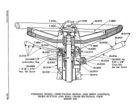 1955 Cadillac Steering Wheel Cross Section View REFERENCE MATERIAL