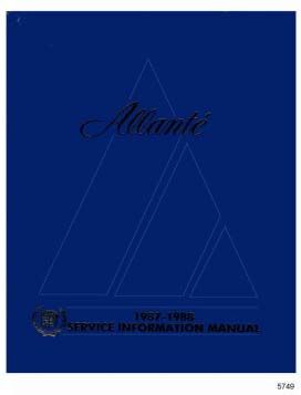 1987 1988 Cadillac Allante Service Manual CD REPRODUCTION Free Shipping In The USA