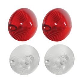 1957 Cadillac (EXCEPT 2-Door Eldorado Models) Tail Light And Back Up Lenses (4 Pieces) REPRODUCTION Free Shipping In The USA  