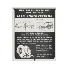 1957 Cadillac Eldorado Biarritz Jacking Instructions Decal REPRODUCTION