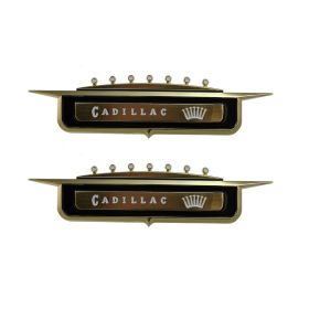 1958 Cadillac (See Details) Front Fender Emblems 1 Pair REPRODUCTION Free Shipping In The USA