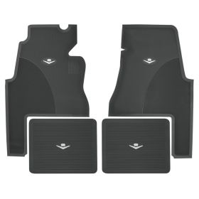 1959 1960 Cadillac 2-Door Black Rubber Floor Mats (4 Pieces) REPRODUCTION Free Shipping In The USA